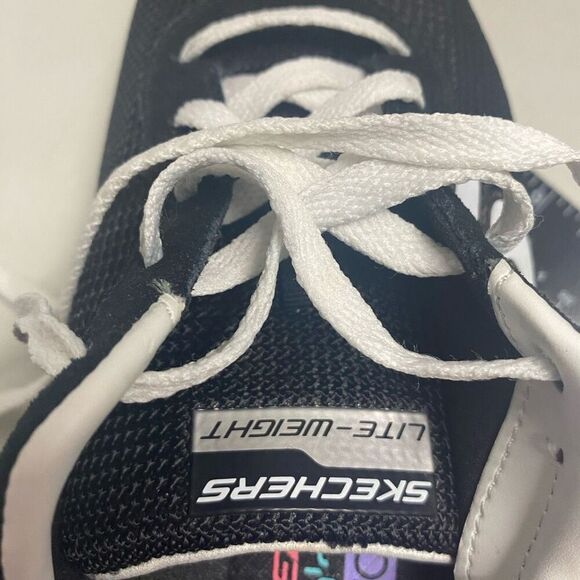 SKECHERS Women’s Air Cooled Memory Foam Black & White Lite Weight Athletic Shoes - Picture 5 of 12